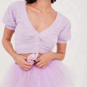 For Love & Lemons Devon Cropped Cardigan Size Small